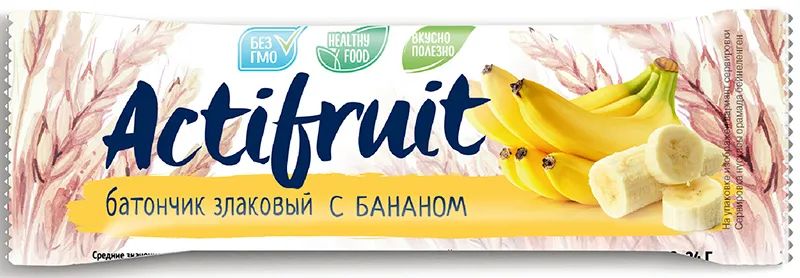 Актифрут батончик злаковый 24г банан