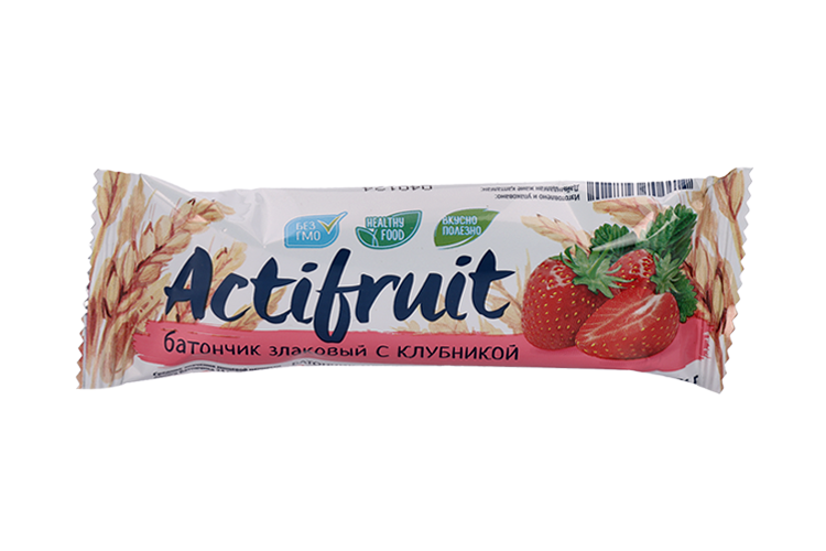 Актифрут батончик злаковый 24г клубника