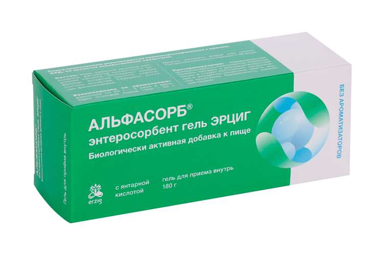 Альфасорб гель д/внутр примен 180г