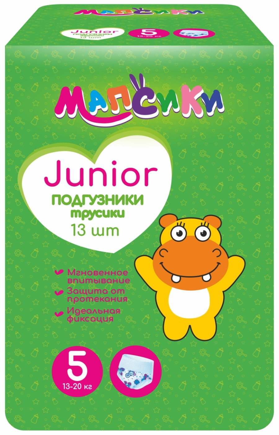 Мапсики трусики-подгузники №13 5XL  13-20кг уп