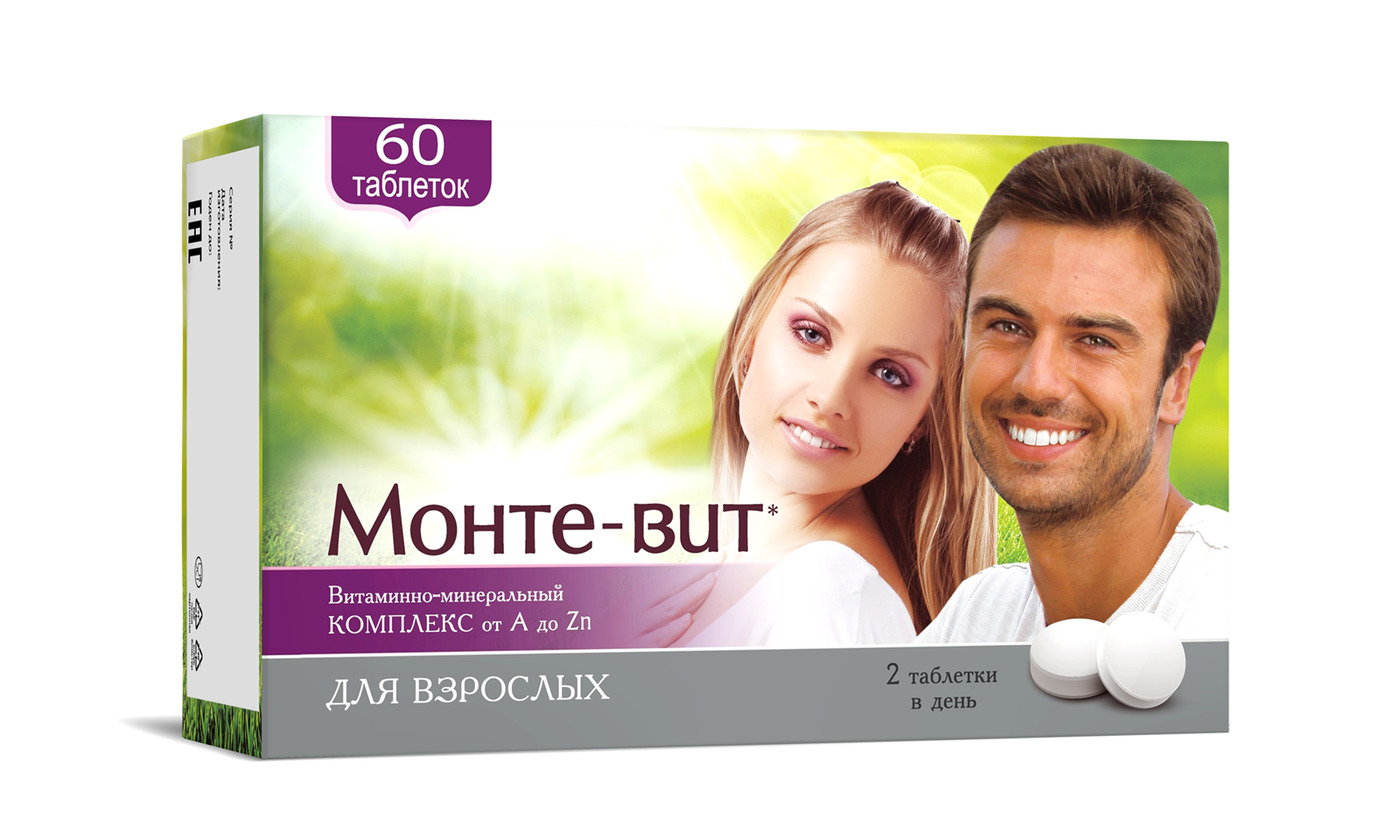 Монте-Вит компл А-Zn таб 630мг №60